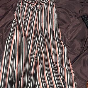 Striped Wide leg romper plenty of stretch  - Pink and Black